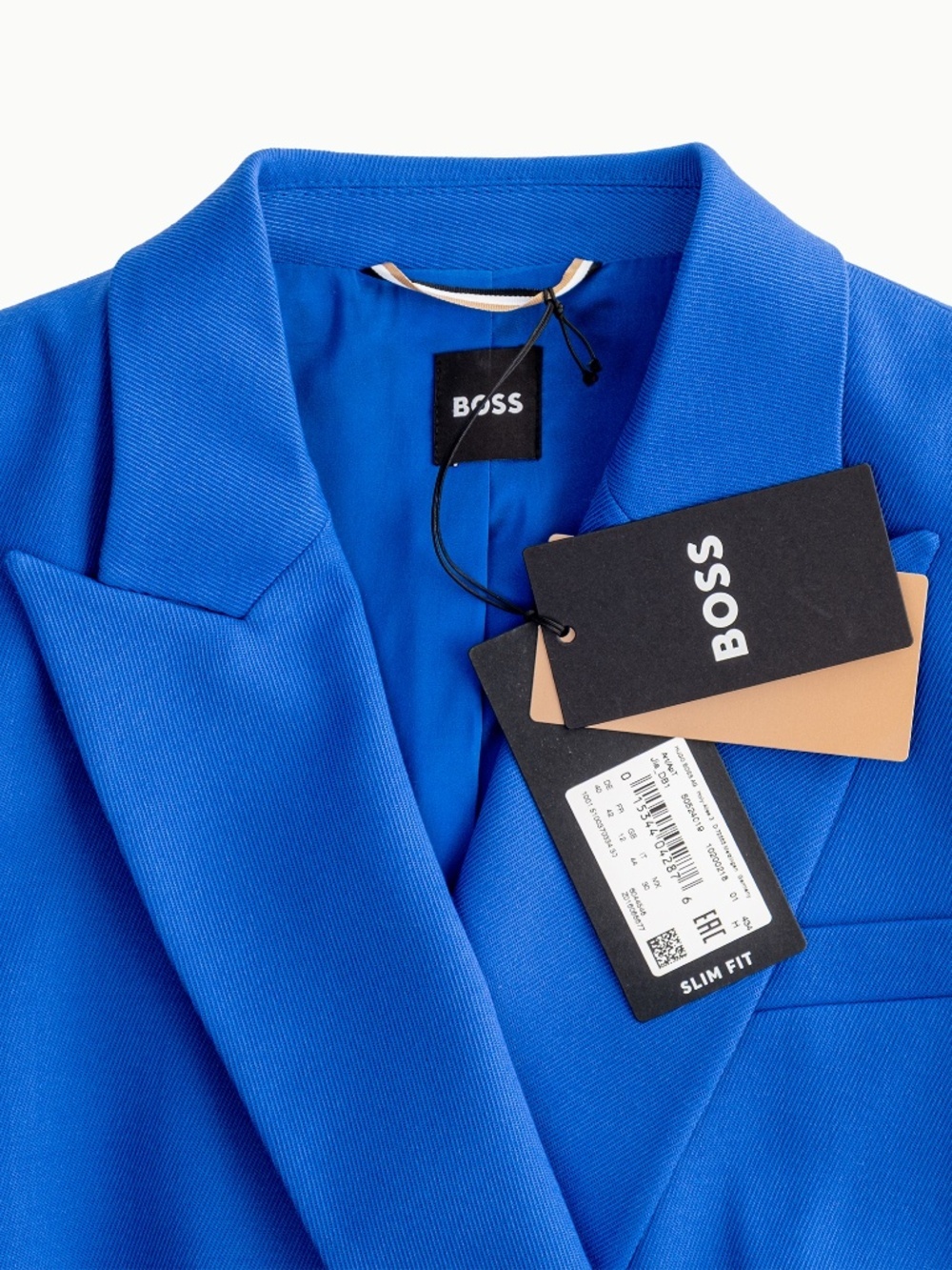 NWT BOSS Jia Wrap Front One-button Wool Women's Blazer Blue $595 - Size 8 - Picture 8 of 13